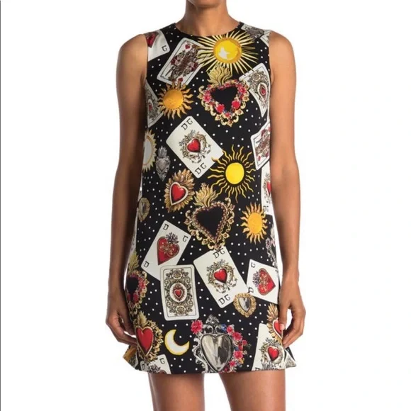 NWT 100% AUTHENTIC $2,025 Dolce & Gabbana Silk Shift Dress. Size US 8 , EU 44 - Picture 3 of 15